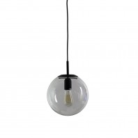 Oriel Lighting-Newton.25 Matt Black & Brushed Brass and Clear Glass Pendant